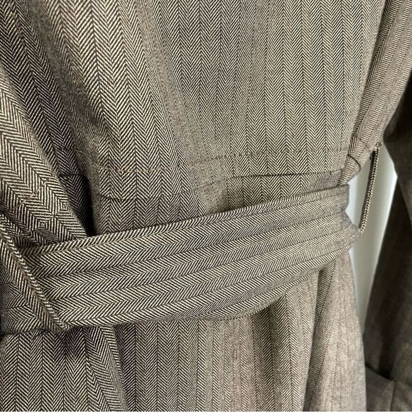[3/4] Jacob Brown & Tan Fall Long Sleeve Belted Trench Coat Rain Jacket Women’s - Picture 9 of 12